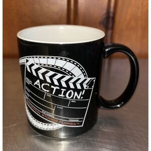 VTG Universal Studios Florida Clapperboard ACTION Movie Mug Coffee Cup 90s Black